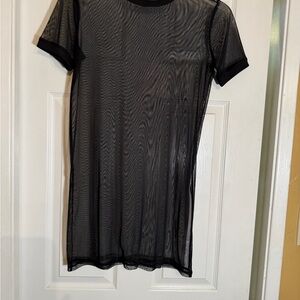 Forever 21 Black Mesh Swim Coverup